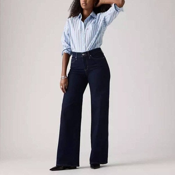 Load image into Gallery viewer, Levis Womens 318 Shaping Wide Leg Jeans - Darkest Sky
