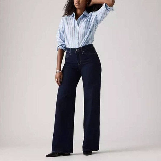 Levis Womens 318 Shaping Wide Leg Jeans - Darkest Sky