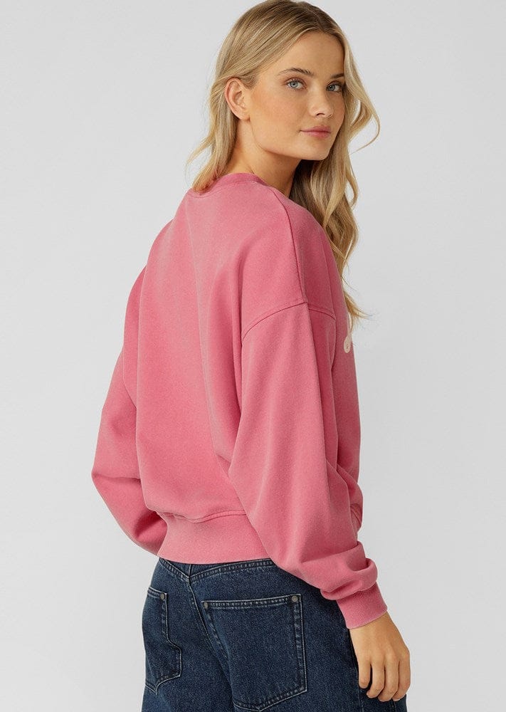 Load image into Gallery viewer, Lorna Jane Womens Sports Club Washed Sweat - Washed Dark Prink Grapefruit
