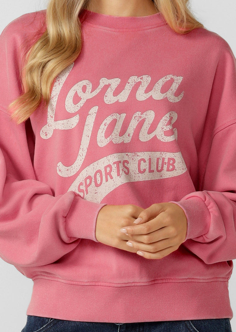 Load image into Gallery viewer, Lorna Jane Womens Sports Club Washed Sweat - Washed Dark Prink Grapefruit
