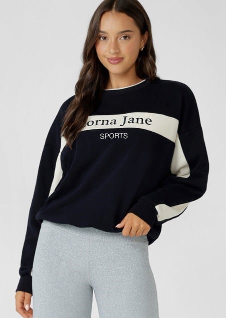 Lorna Jane Womens Heritage Sports Sweat - Midnight Blue