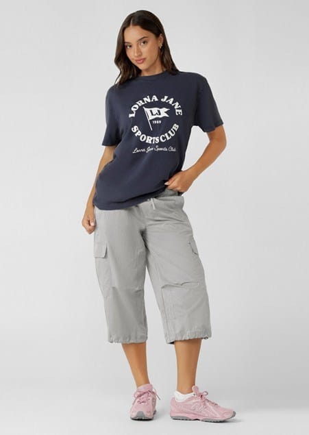 Lorna Jane Womens Victory Washed T-Shirt - Washed Midnight Blue