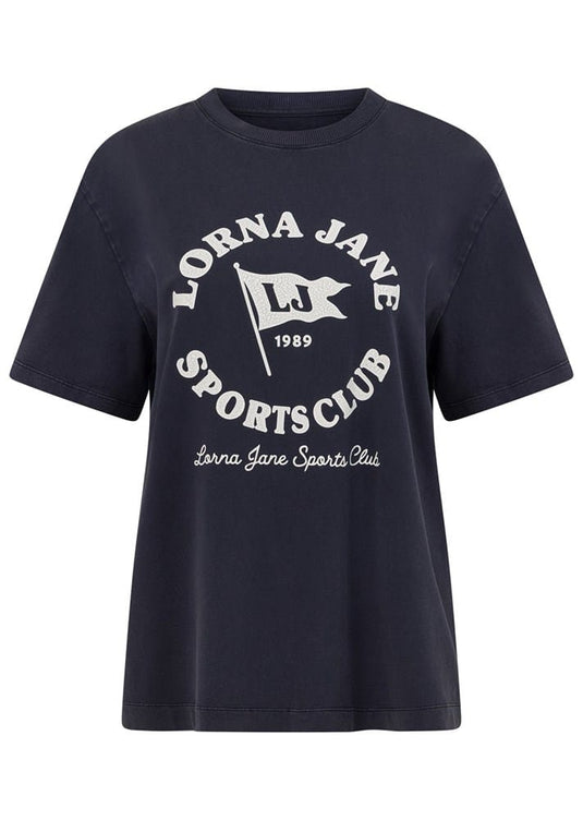Lorna Jane Womens Victory Washed T-Shirt - Washed Midnight Blue