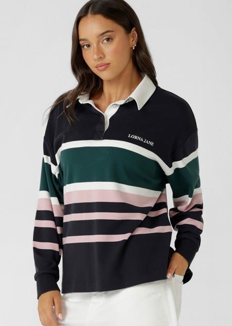 Lorna Jane Womens Offshore Heritage Polo - Heritage Stripe