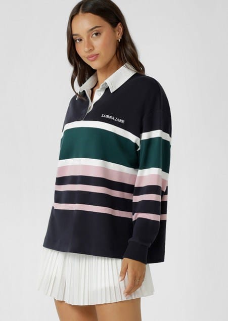 Lorna Jane Womens Offshore Heritage Polo - Heritage Stripe