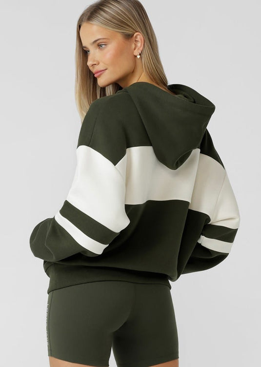 Lorna Jane Womens Clubhouse Panelled Hoodie - Luxury Green