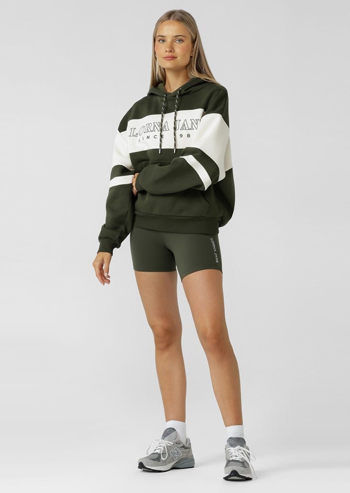 Load image into Gallery viewer, Lorna Jane Womens Clubhouse Panelled Hoodie - Luxury Green
