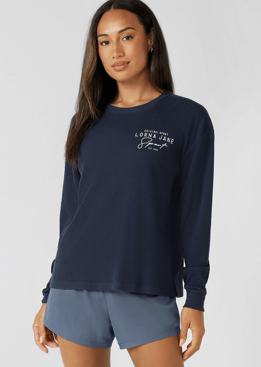 Lorna Jane Womens Everyday Ease Waffle Long Sleeve T-Shirt