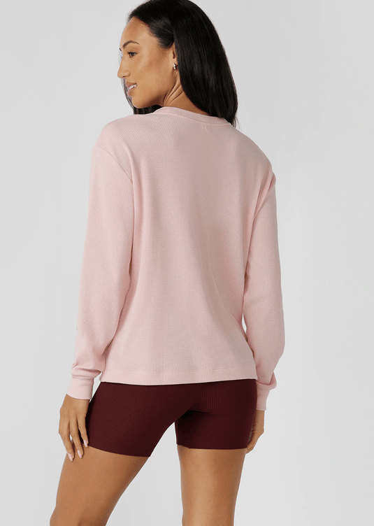Lorna Jane Womens Off Duty Waffle Long Sleeve T-Shirt