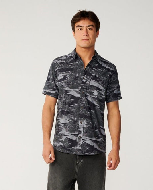 Rip Curl Mens Dreamers Short Sleeve Shirt - Washed Black