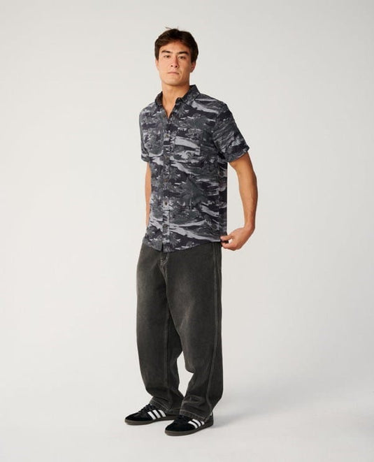 Rip Curl Mens Dreamers Short Sleeve Shirt - Washed Black