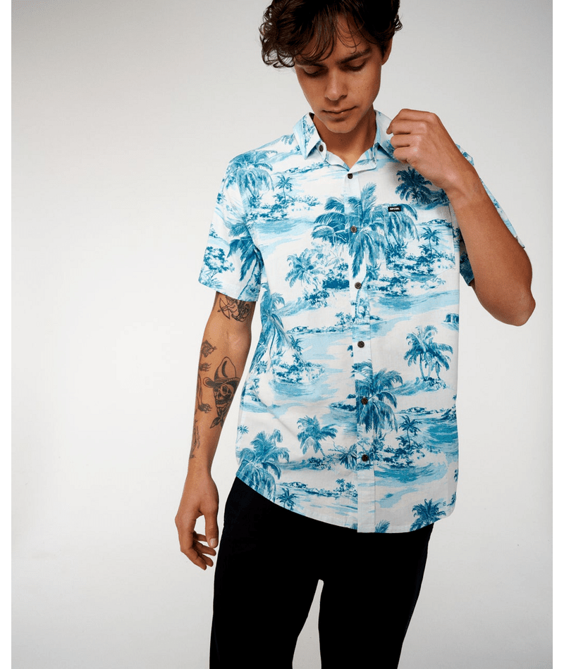 Load image into Gallery viewer, Rip Curl Mens Dreamers Short Sleeve Shirt - Glacier Blue
