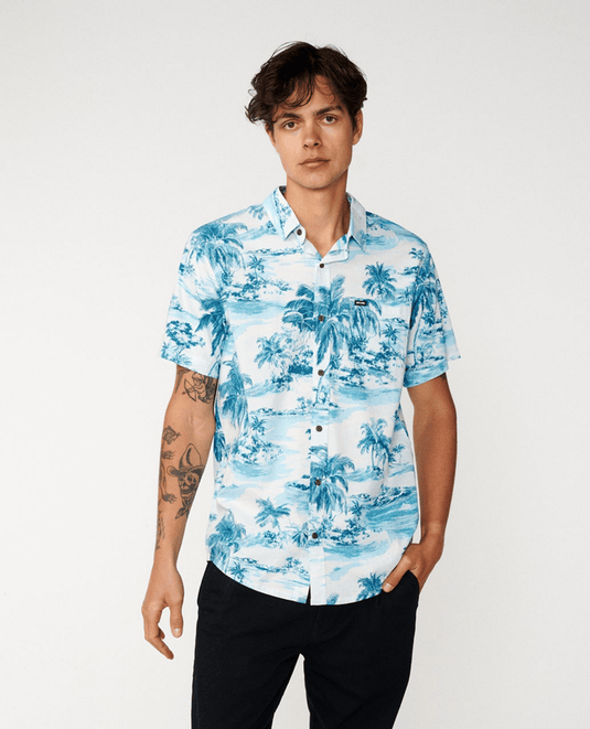Rip Curl Mens Dreamers Short Sleeve Shirt - Glacier Blue