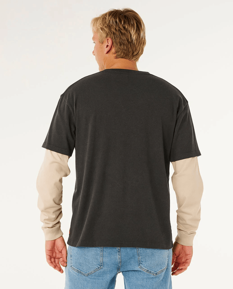 Load image into Gallery viewer, Rip Curl Mens Inner Visions Smashed Long Sleeve Loose Tee - Washed Black
