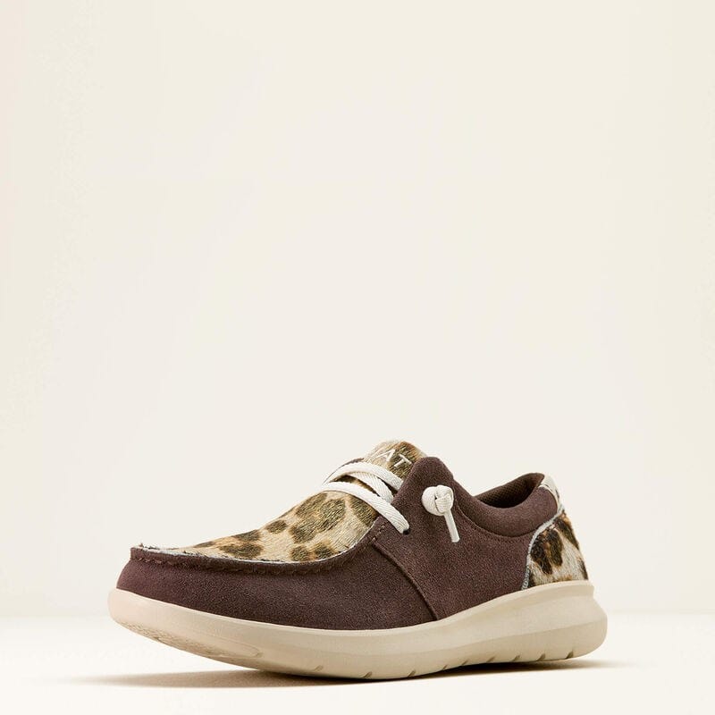 Load image into Gallery viewer, Ariat Womens Hilo Shoe - Chocolate Smoke/Gilded Leopard Hair On
