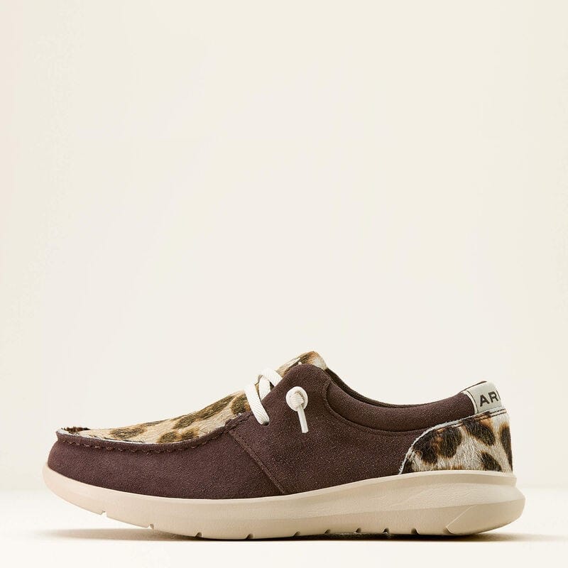 Load image into Gallery viewer, Ariat Womens Hilo Shoe - Chocolate Smoke/Gilded Leopard Hair On
