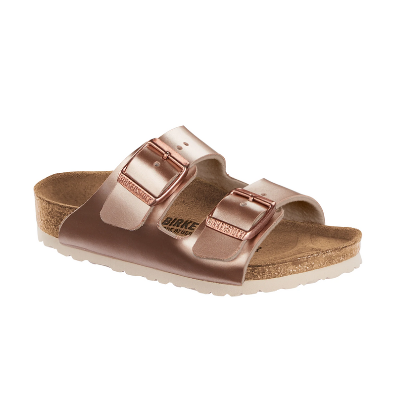 Load image into Gallery viewer, Birkenstock Kids Arizona Metallic Copper Birko-Flor
