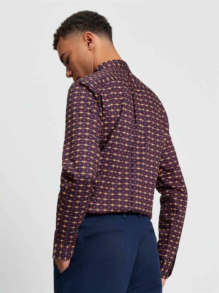 Load image into Gallery viewer, Ben Sherman Craft Geo Print Long Sleeve Shirt
