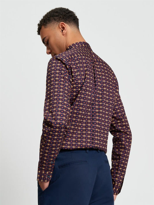 Ben Sherman Craft Geo Print Long Sleeve Shirt