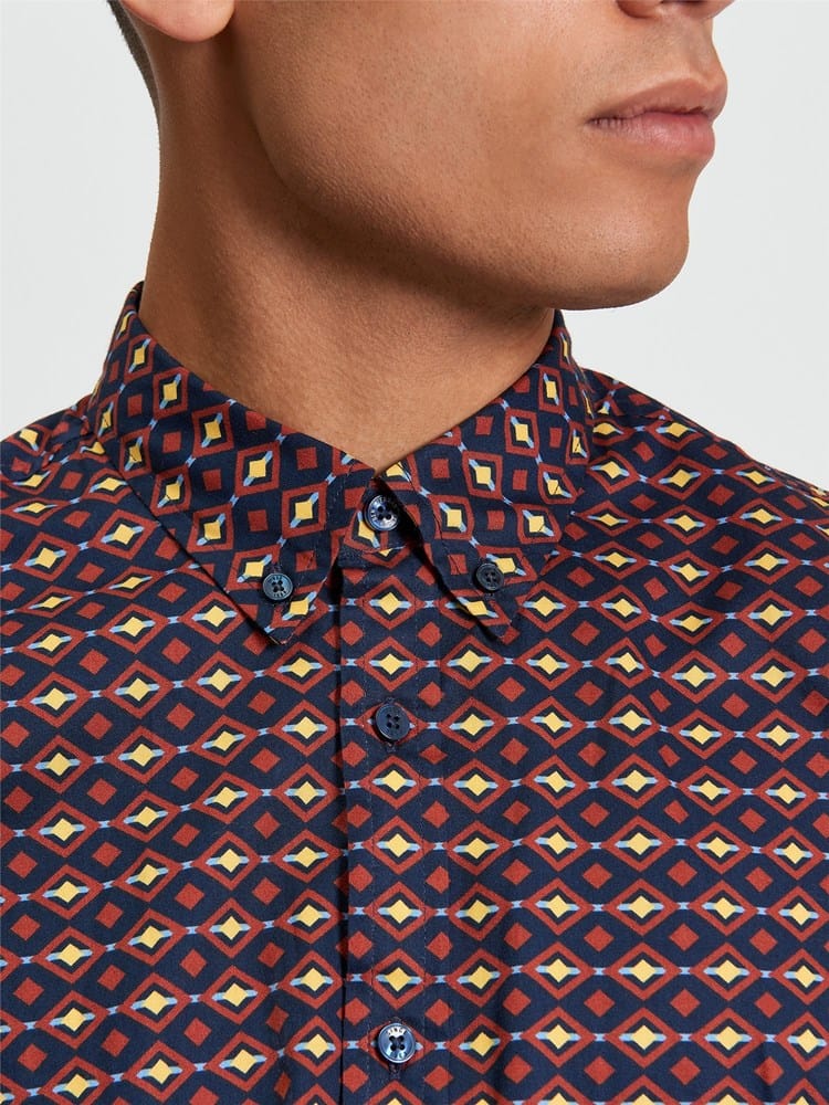 Load image into Gallery viewer, Ben Sherman Craft Geo Print Long Sleeve Shirt
