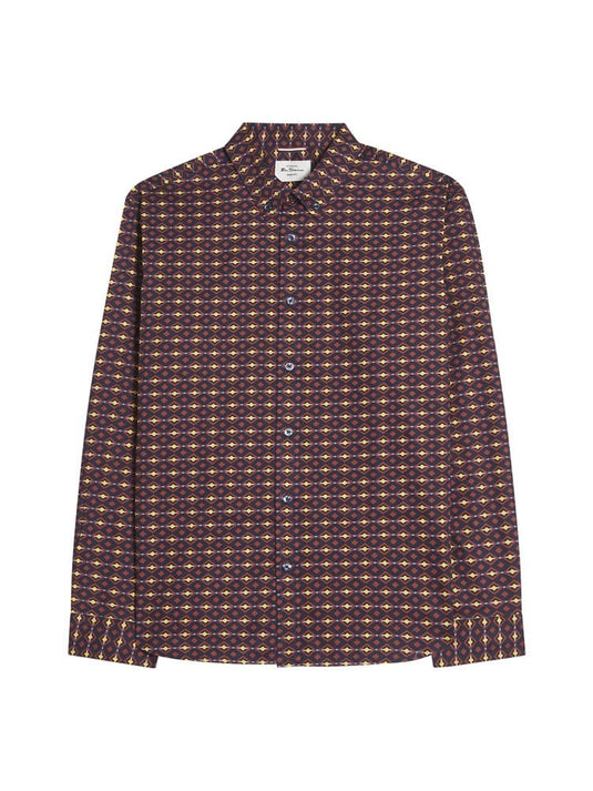 Ben Sherman Craft Geo Print Long Sleeve Shirt