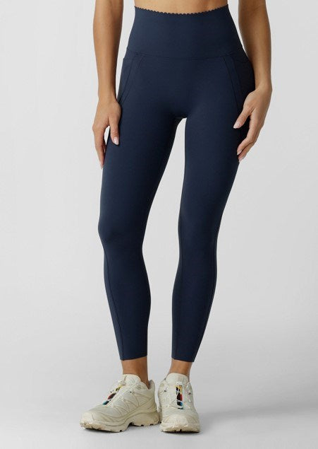 Load image into Gallery viewer, Lorna Jane Womens Sweet Scallop Edge Ankle Biter Leggings - Platinum Navy
