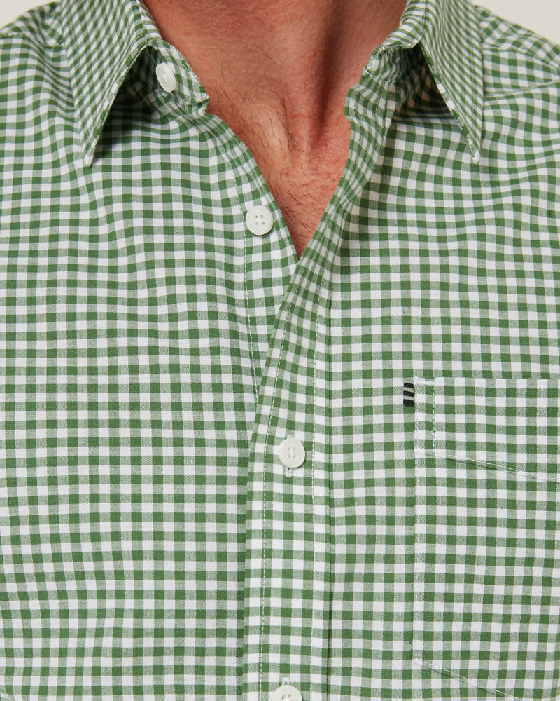 Load image into Gallery viewer, Pilbara Mens Long Sleeve Gingham Shirt - Green/White
