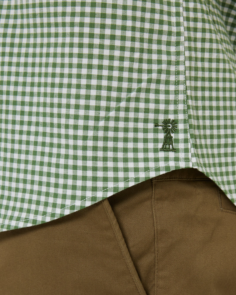 Load image into Gallery viewer, Pilbara Mens Long Sleeve Gingham Shirt - Green/White
