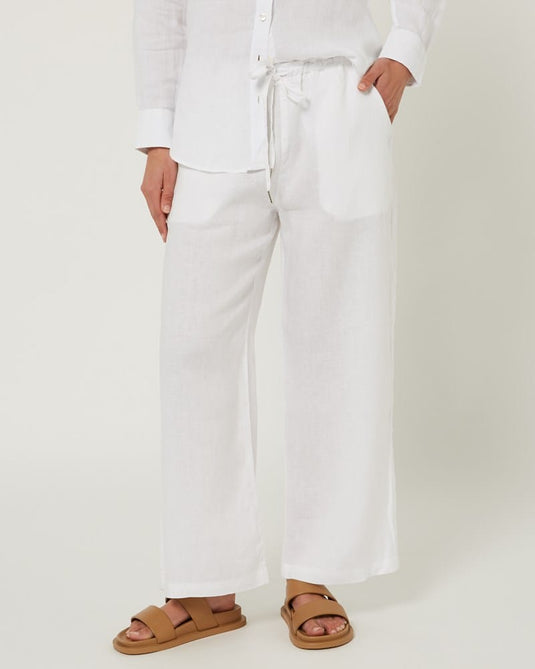 Pilbara Womens Evelyn Linen Pants - White