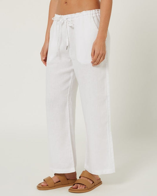 Pilbara Womens Evelyn Linen Pants - White
