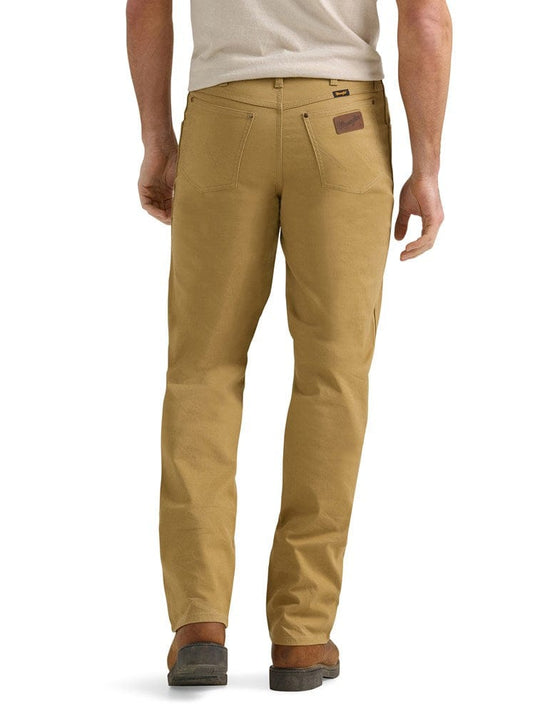 Wrangler Mens Tough Comfort 47 Regular Fit Canvas Jean - Kelp