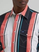 Wrangler Mens Long Sleeve Brushpopper Shirt - Black/Multi