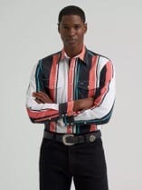 Load image into Gallery viewer, Wrangler Mens Long Sleeve Brushpopper Shirt - Black/Multi
