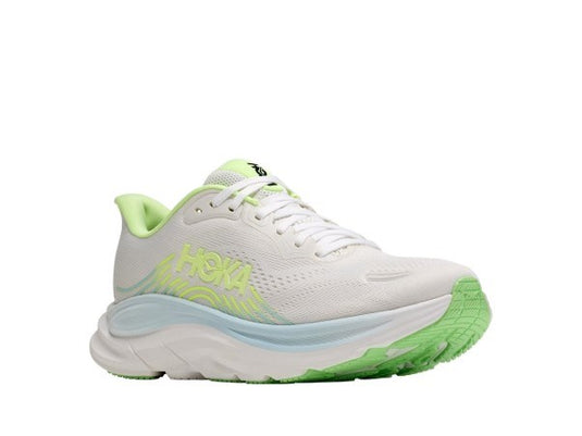 Hoka Womens Clifton 11 Running Shoe - Frost/Neon Yuzu