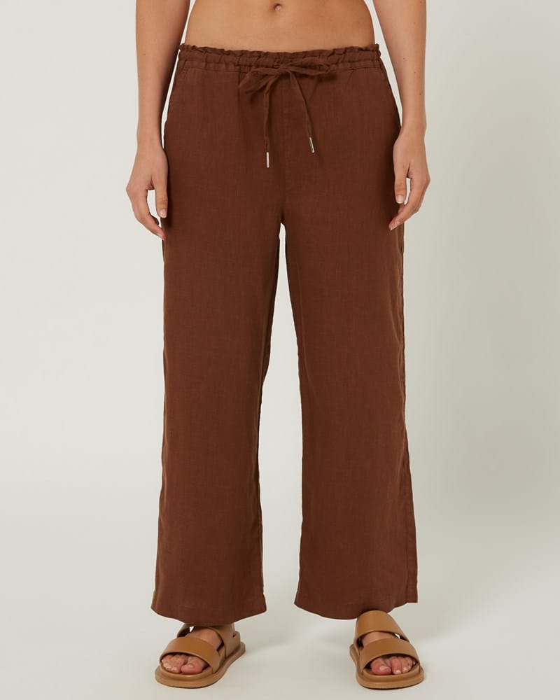 Load image into Gallery viewer, Pilbara Womens Evelyn Linen Pants - Cocoa Brown
