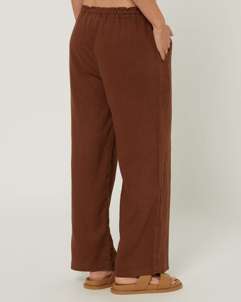 Load image into Gallery viewer, Pilbara Womens Evelyn Linen Pants - Cocoa Brown
