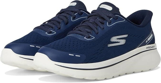Skechers Womens Go Walk Arch Fit N-Joy Shoes - Navy/White