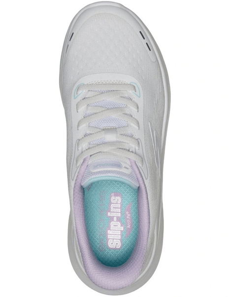 Skechers Womens Go Walk Arch Fit N-Joy Shoes - White/Lavender