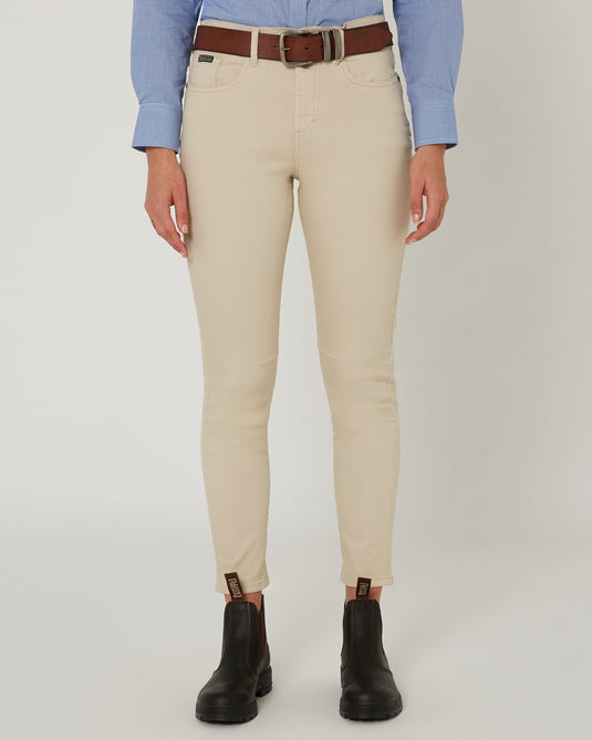 Pilbara Bella Cotton Stretch Capri Jeans - Latte