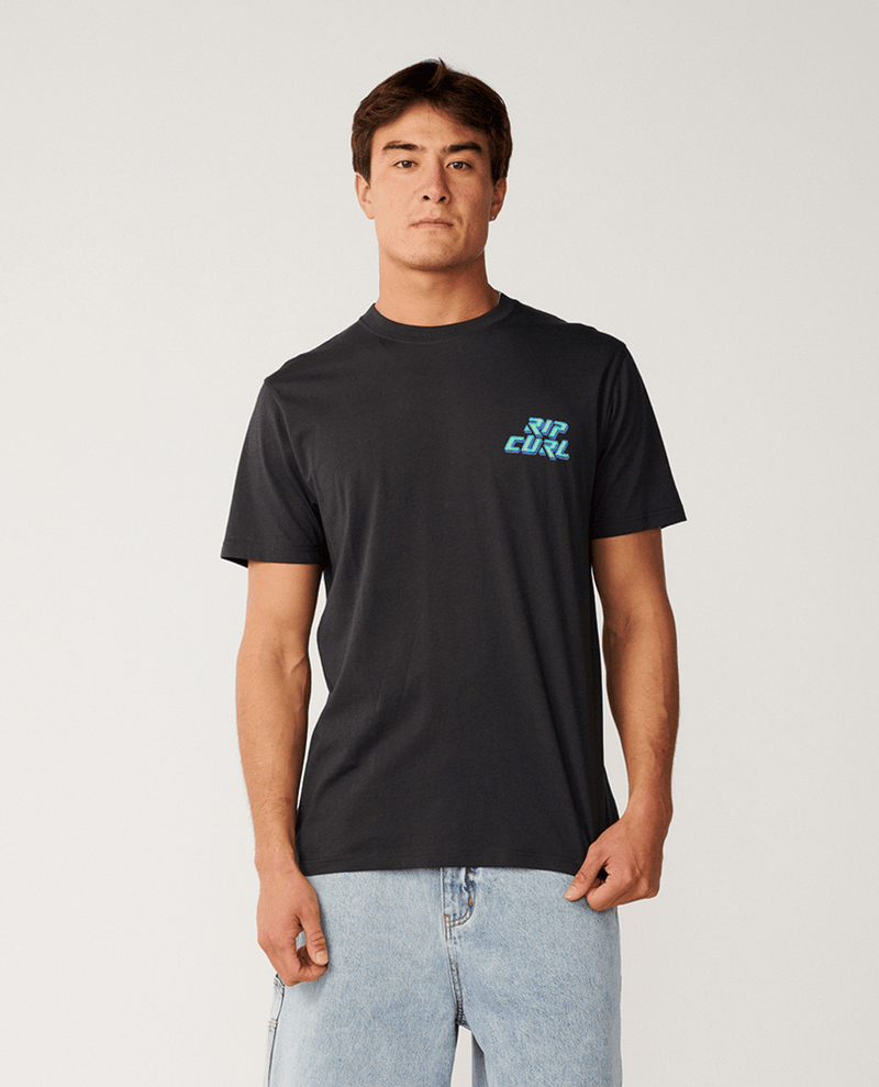 Load image into Gallery viewer, Rip Curl Mens Disorder Legacy Relaxed Tee - Washed Black
