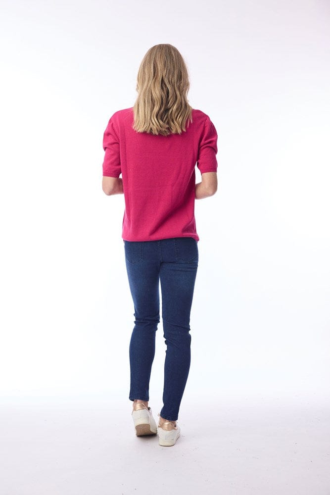Load image into Gallery viewer, Orientique Womens Knit Tee - Hot Pink
