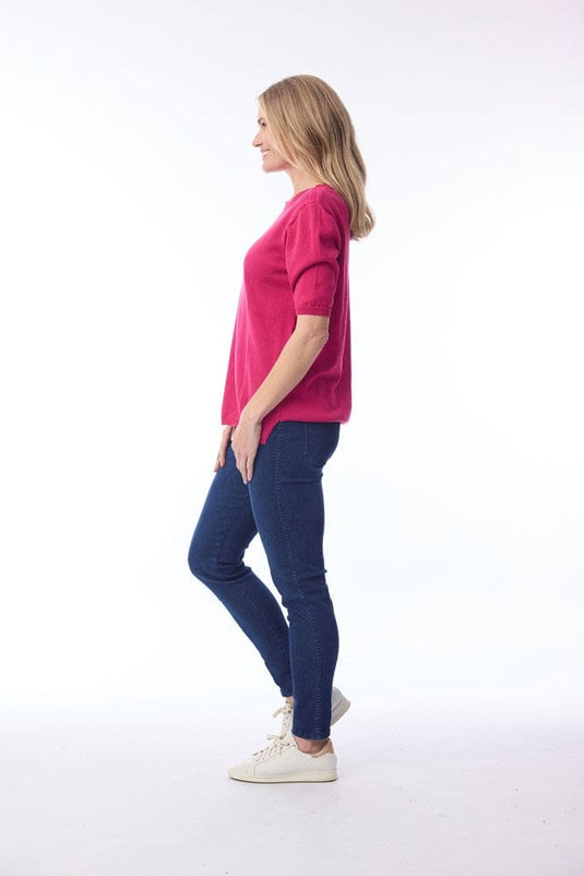 Orientique Womens Knit Tee - Hot Pink