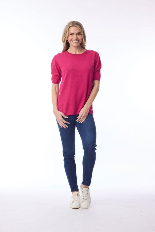 Orientique Womens Knit Tee - Hot Pink