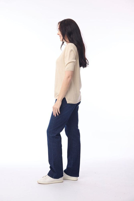 Orientique Womens Knit Tee - Natural Melange