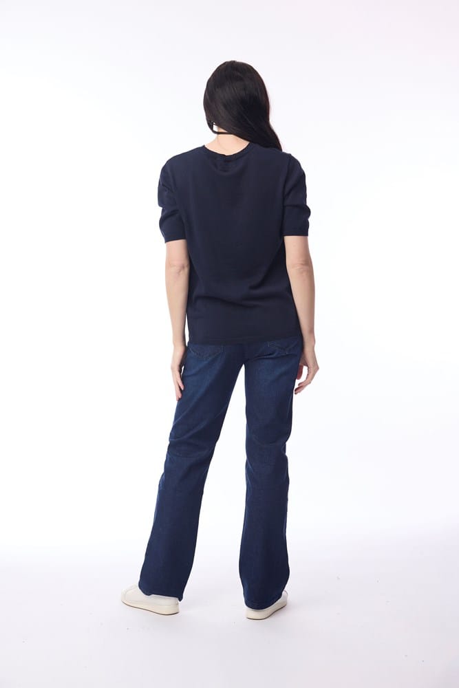 Load image into Gallery viewer, Orientique Womens Knit Tee - Navy
