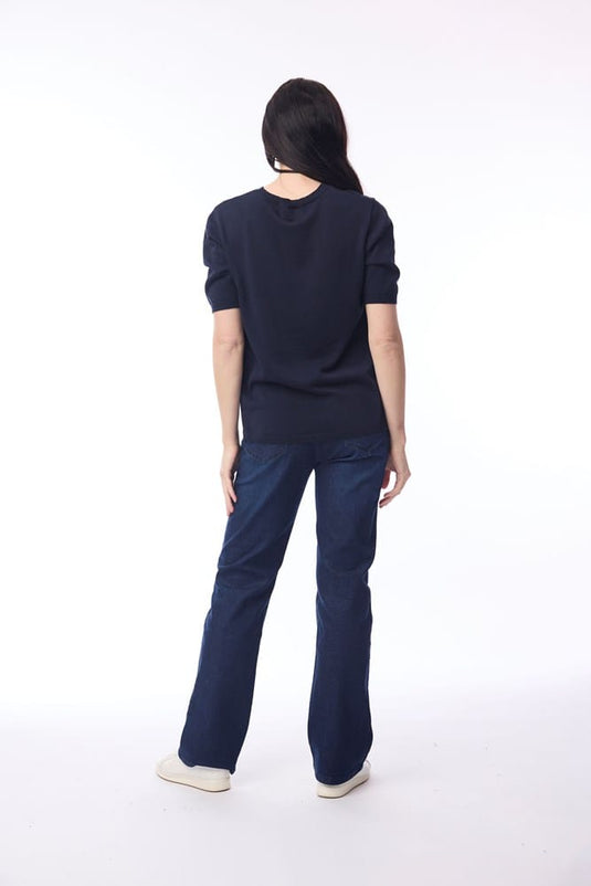 Orientique Womens Knit Tee - Navy