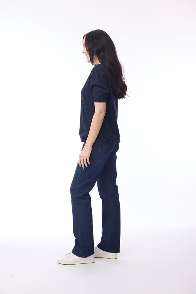 Load image into Gallery viewer, Orientique Womens Knit Tee - Navy
