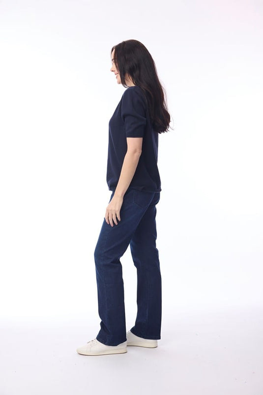 Orientique Womens Knit Tee - Navy