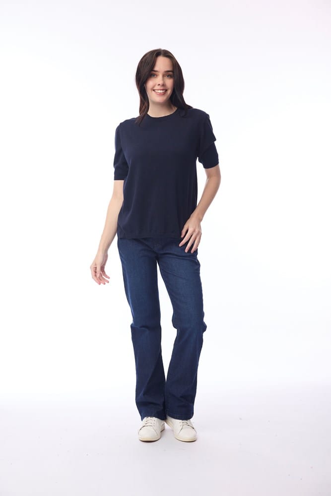 Load image into Gallery viewer, Orientique Womens Knit Tee - Navy
