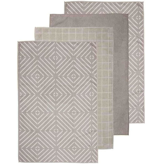 Ladelle Benson 4 Pack Kitchen Towel - Taupe